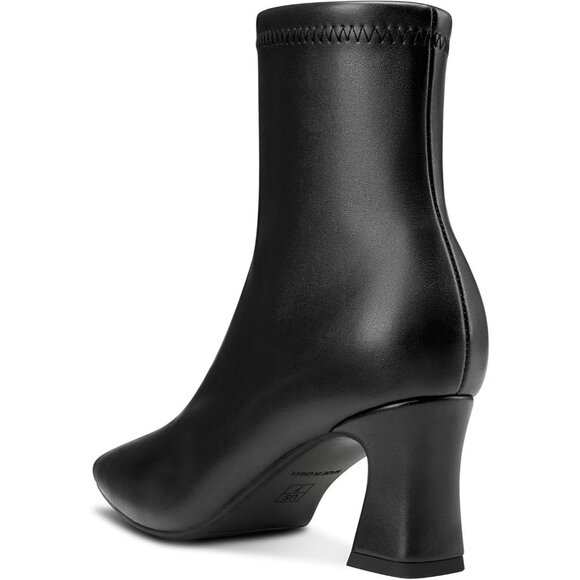 Noble Only Ankle Boote Women Black Synthetic Zipper Chunky Heel Low Heeled - Picture 5 of 7